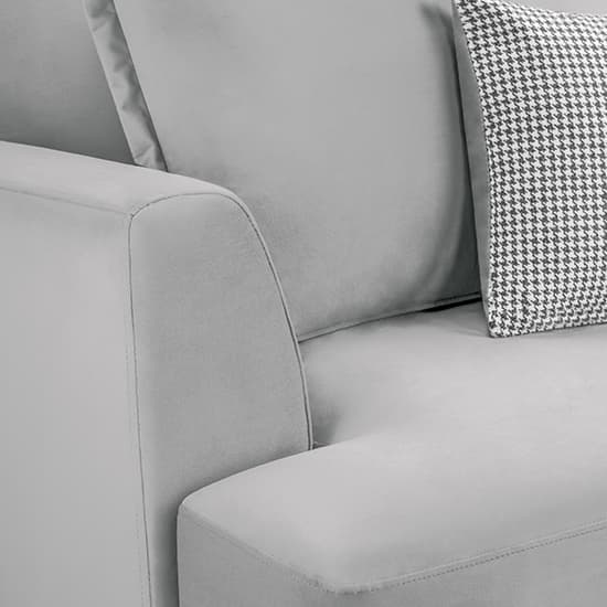 Beloit Fabric Left Hand Corner Sofa In Grey With Wooden Legs_3