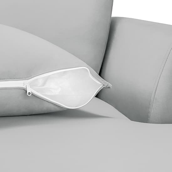 Beloit Fabric Left Hand Corner Sofa In Grey With Wooden Legs_4