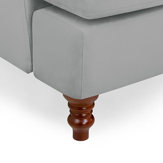 Beloit Fabric Left Hand Corner Sofa In Grey With Wooden Legs_5
