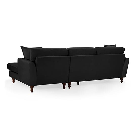 Beloit Fabric Right Hand Corner Sofa In Black With Wooden Legs_2