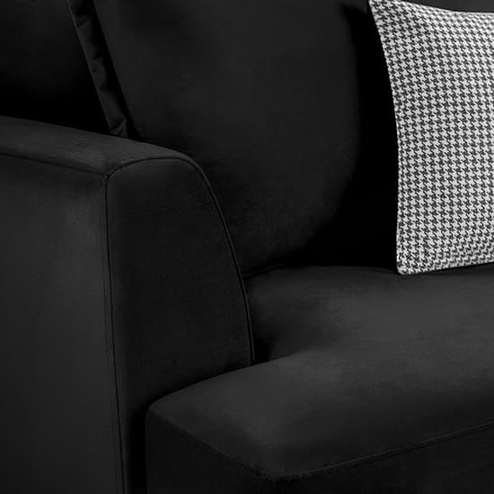 Beloit Fabric Right Hand Corner Sofa In Black With Wooden Legs_3
