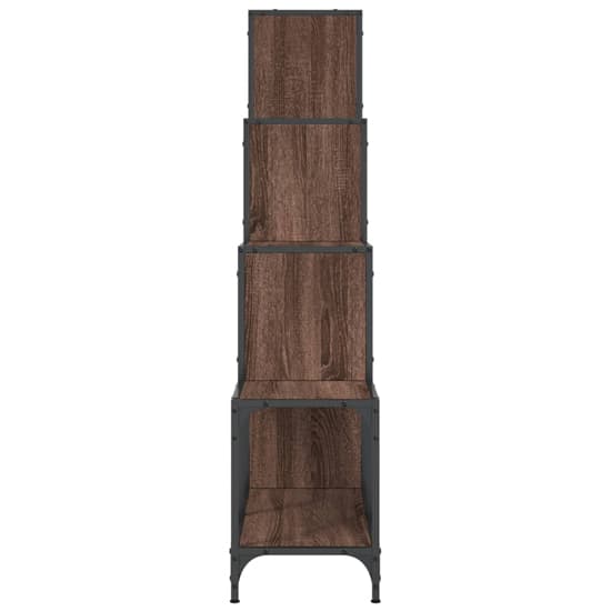Belper Wooden Bookcase With 10 Shelves In Brown Oak_5