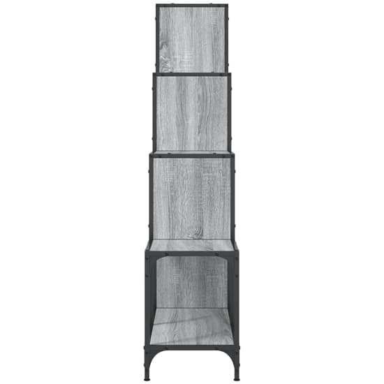 Belper Wooden Bookcase With 10 Shelves In Grey Sonoma_5