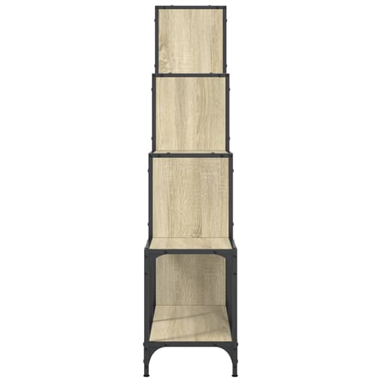 Belper Wooden Bookcase With 10 Shelves In Sonoma Oak_5