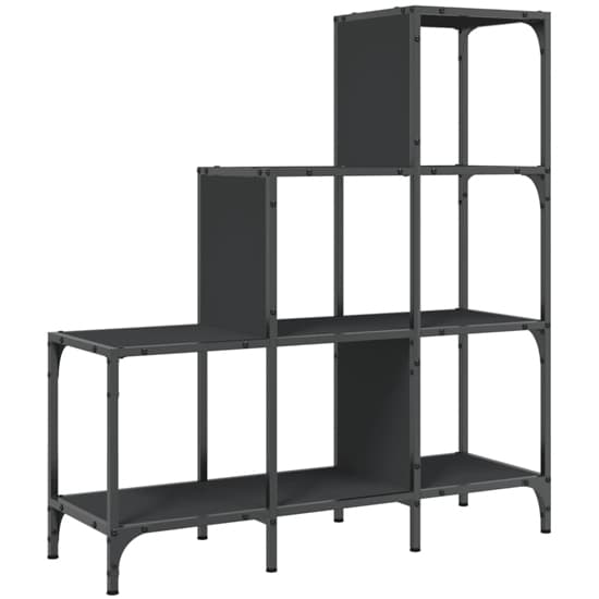 Belper Wooden Bookcase With 6 Shelves In Black_2