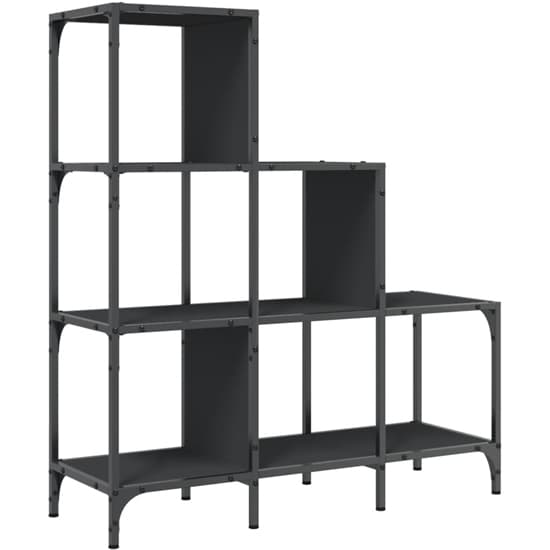Belper Wooden Bookcase With 6 Shelves In Black_4