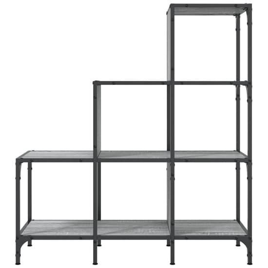 Belper Wooden Bookcase With 6 Shelves In Grey Sonoma_3