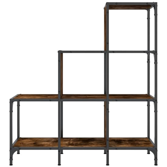 Belper Wooden Bookcase With 6 Shelves In Smoked Oak_3