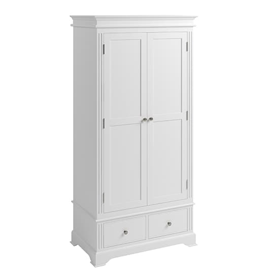 Belton Wooden 2 Doors 1 Drawer Wardrobe In White_1