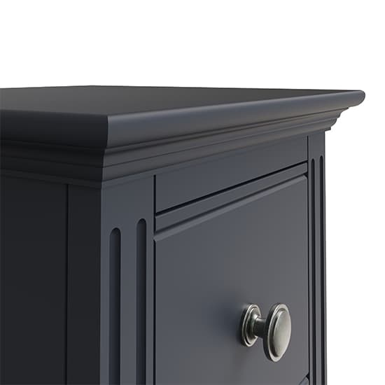 Belton Wooden 2 Drawers Bedside Cabinet In Midnight Grey_5