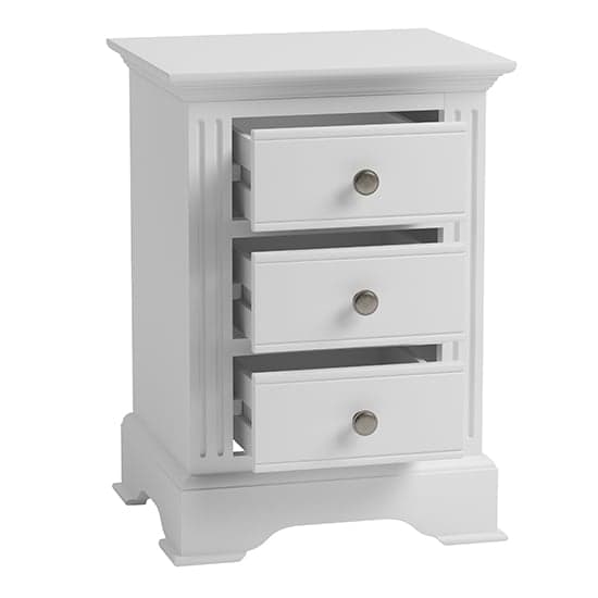 Belton Wooden 3 Drawers Bedside Cabinet In White_2