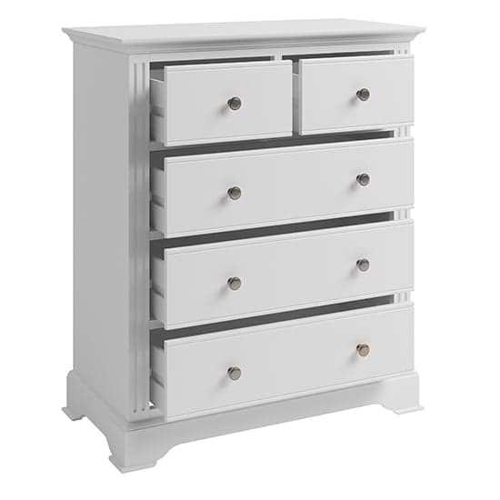 Belton Wooden Chest Of 5 Drawers In White_2