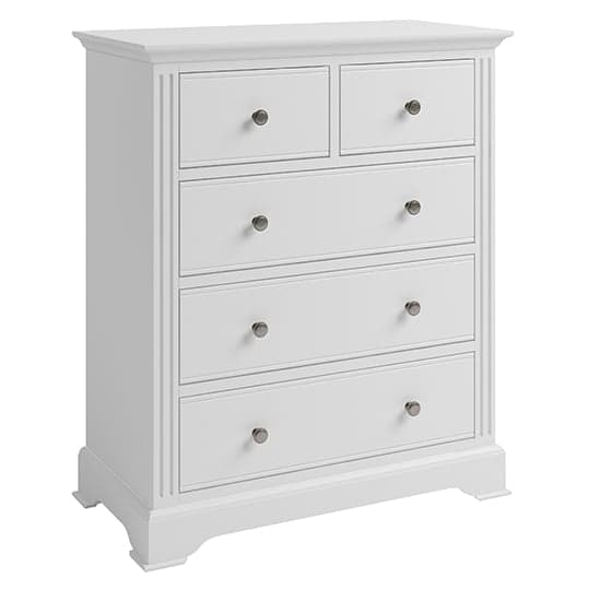 Belton Wooden Chest Of 5 Drawers In White_1