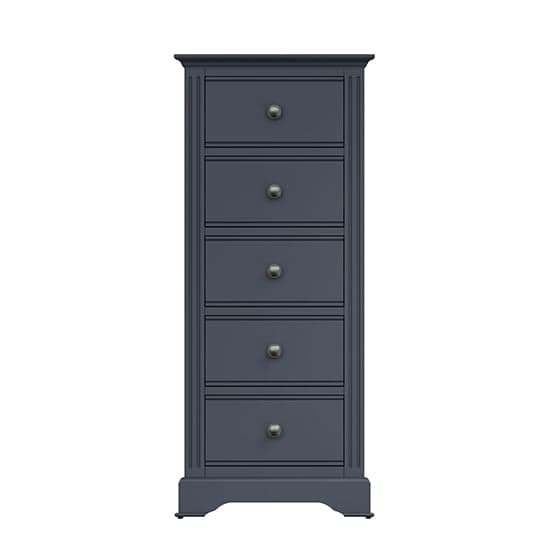 Belton Narrow Wooden Chest Of 5 Drawers In Midnight Grey_4