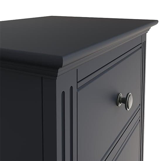 Belton Narrow Wooden Chest Of 5 Drawers In Midnight Grey_5