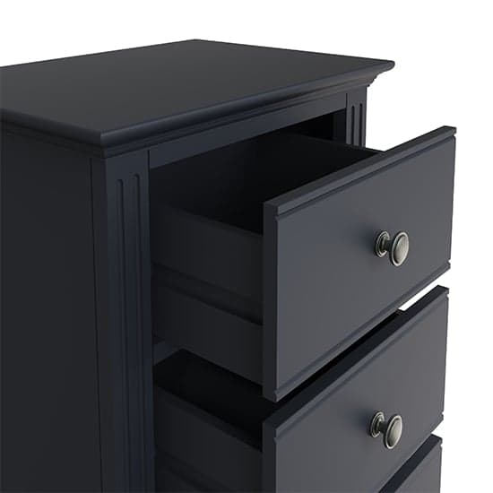 Belton Narrow Wooden Chest Of 5 Drawers In Midnight Grey_6
