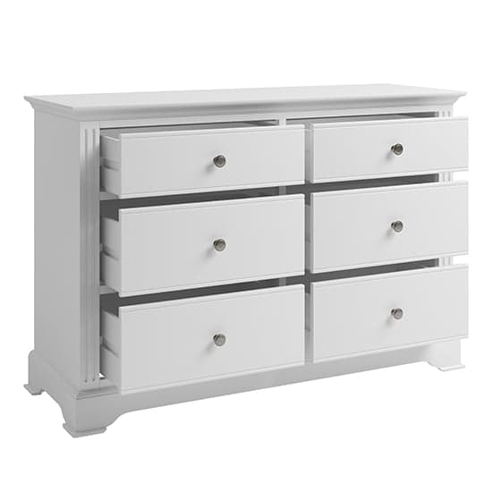 Belton Wide Wooden Chest Of 6 Drawers In White_2