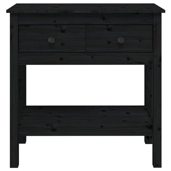 Belva Pine Wood Console Table With 2 Drawers In Black_4