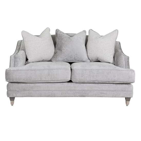 Belvedere Velvet 2 Seater Sofa In Silver With 3 Scatter Cushions_2