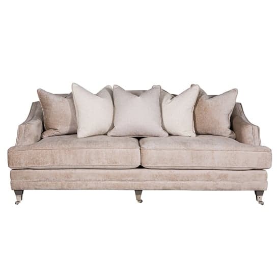 Belvedere Velvet 4 Seater Sofa In Mink With 5 Scatter Cushions_2