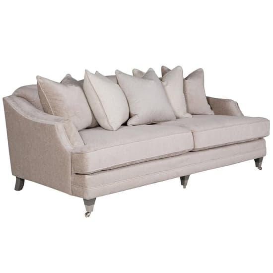 Belvedere Velvet 4 Seater Sofa In Mink With 5 Scatter Cushions_1