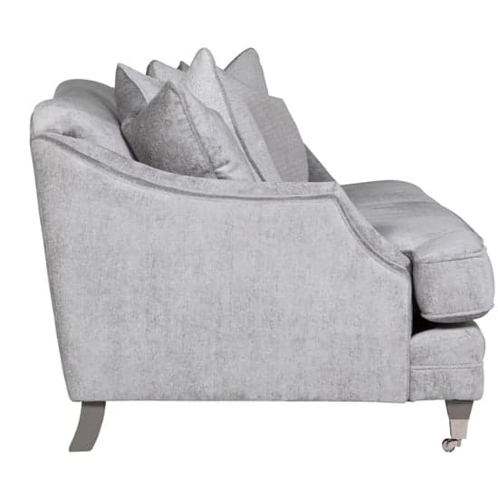 Belvedere Velvet 4 Seater Sofa In Silver With 5 Scatter Cushions_3