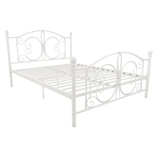 Bemba Metal Double Bed In White_3