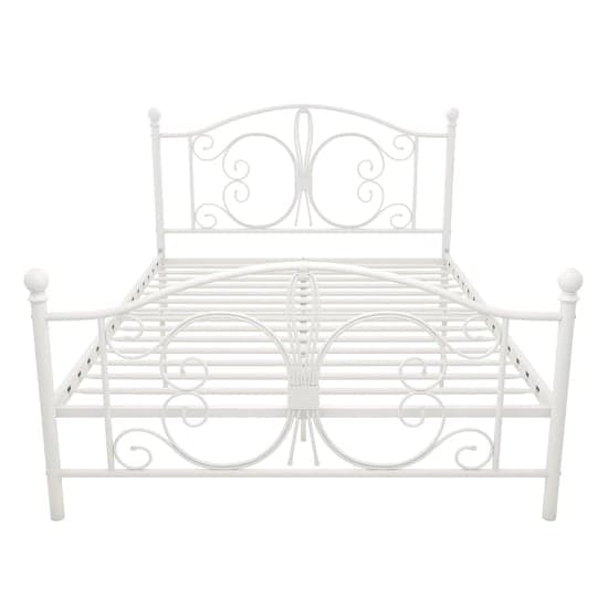 Bemba Metal Double Bed In White_4