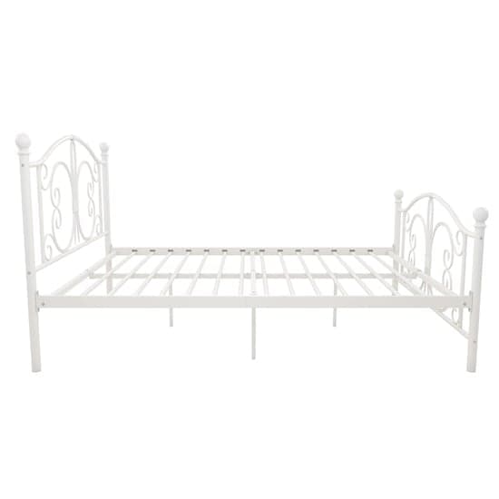 Bemba Metal Double Bed In White_5