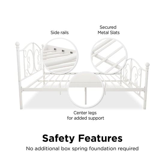 Bemba Metal Double Bed In White_6