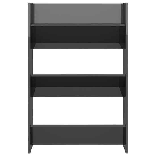Benicia Wall High Gloss Shoe Cabinet With 3 Shelves In Grey_3