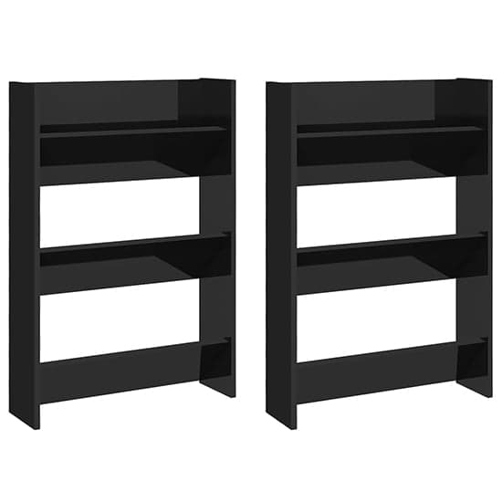 Benicia Wall High Gloss Shoe Cabinet With 6 Shelves In Black_2