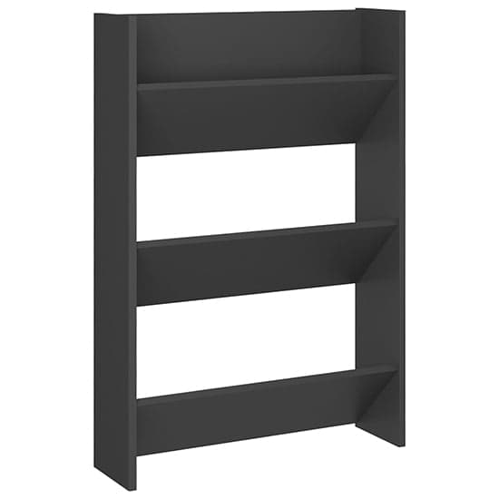Benicia Wall Wooden Shoe Cabinet With 3 Shelves In Grey_2