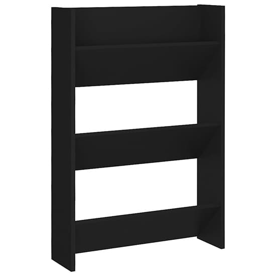 Benicia Wall Wooden Shoe With 6 Shelves In Black Furniture in