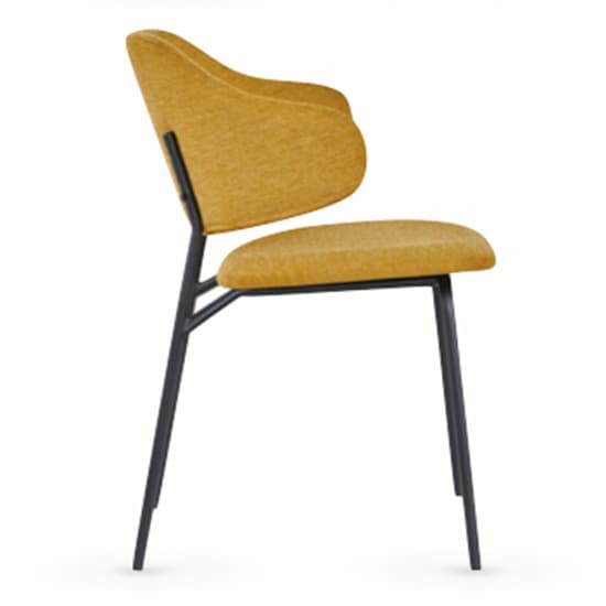 Benson Fabric Dining Chair In Mustard With Black Metal Frame_3