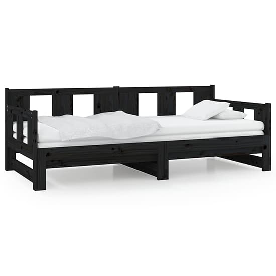 Bente Solid Pinewood Pull-out Single Day Bed In Black_3