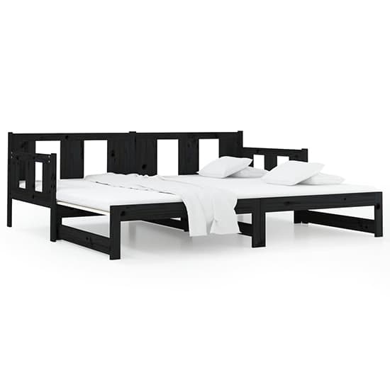Bente Solid Pinewood Pull-out Single Day Bed In Black_4