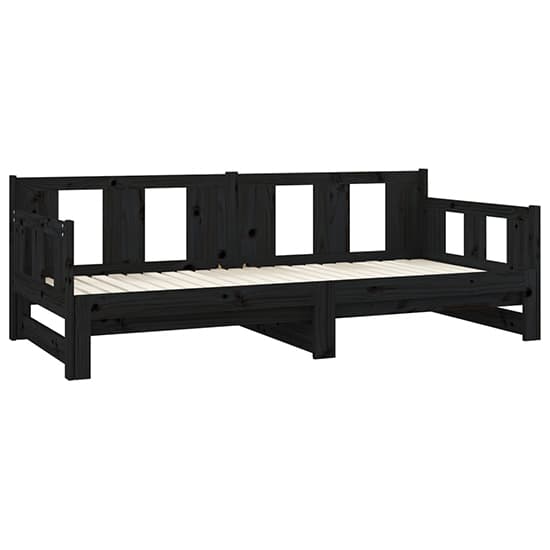 Bente Solid Pinewood Pull-out Single Day Bed In Black_5