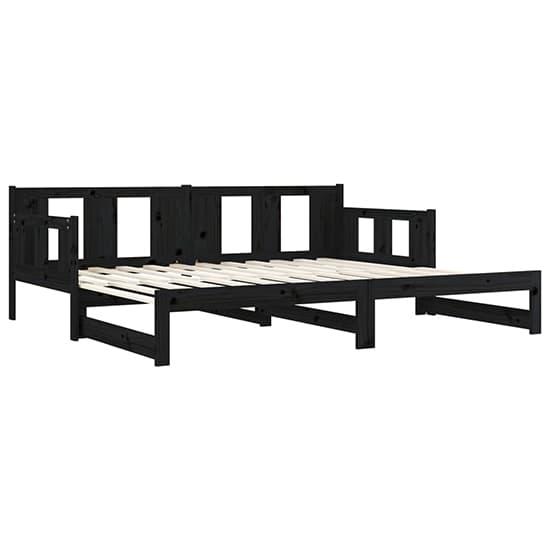 Bente Solid Pinewood Pull-out Single Day Bed In Black_6