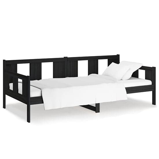 Bente Solid Pinewood Single Day Bed In Black_2