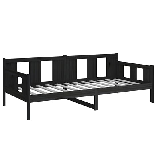 Bente Solid Pinewood Single Day Bed In Black_3