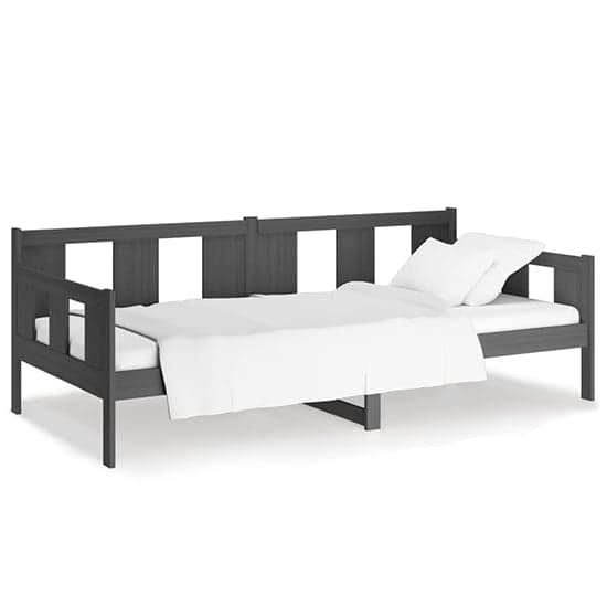 Bente Solid Pinewood Single Day Bed In Grey_2