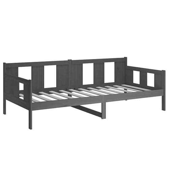 Bente Solid Pinewood Single Day Bed In Grey_3