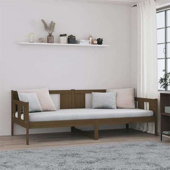 Bente Solid Pinewood Single Day Bed In Honey Brown_1