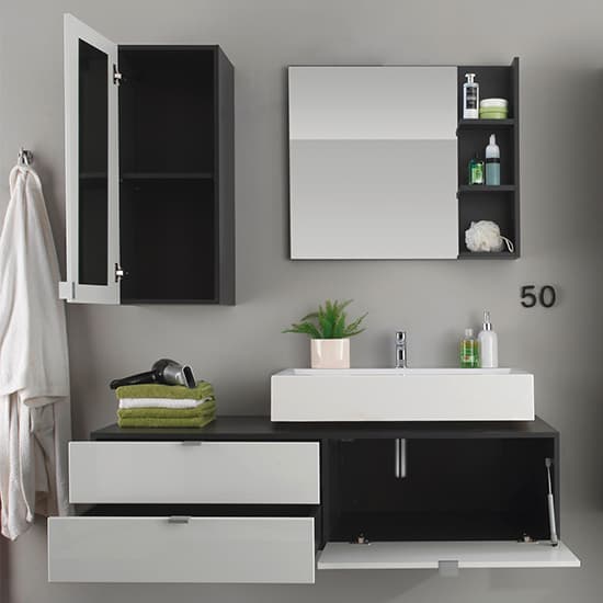 Bento Bathroom Furniture Set 2 In Grey With Gloss White Fronts_2