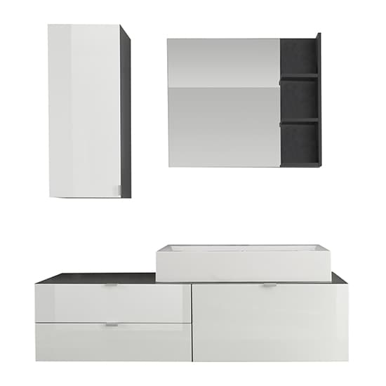 Bento Bathroom Furniture Set 2 In Grey With Gloss White Fronts_3
