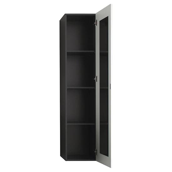 Bento Bathroom Tall Cabinet In Grey With Gloss White Fronts_2