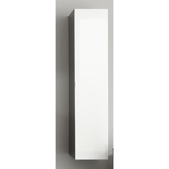 Bento Bathroom Tall Cabinet In Grey With Gloss White Fronts_3
