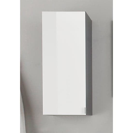 Bento Bathroom Wall Cabinet In Grey With Gloss White Fronts_3