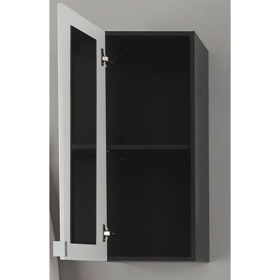 Bento Bathroom Wall Cabinet In Grey With Gloss White Fronts_4